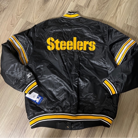 Starter Pittsburgh Steelers Satin Full Snap Jacket Men's Medium $140 MSRP NWT - Picture 4 of 5